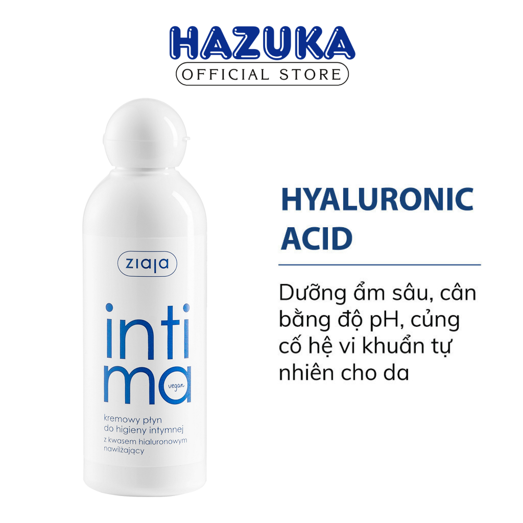 Dung Dịch Vệ Sinh Phụ Nữ Intima Ziaja Với Hyaluronic Acid Dưỡng Ẩm Làm Sạch Cân Bằng pH 200 - 500ml