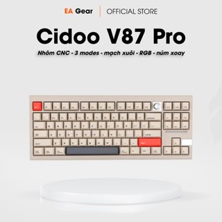 [Chính hãng + mod stab] Bàn Phím Cơ Cidoo V87 Pro 3 Modes Hotswap Full Nhôm CNC Gasket Mount - EA Gear