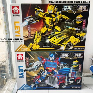  Bộ đồ chơi lắp ráp xếp hình Robot TRansformer optimus 88031 bumblebee 88030 biến hình được 2 dáng oto người máy leyi 