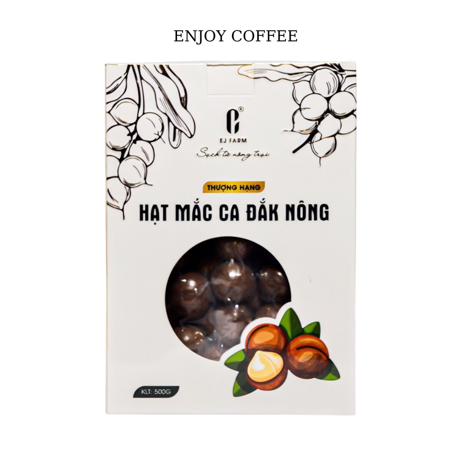 Hạt mắc ca Enjoy Coffee 500g (Hộp trắng)