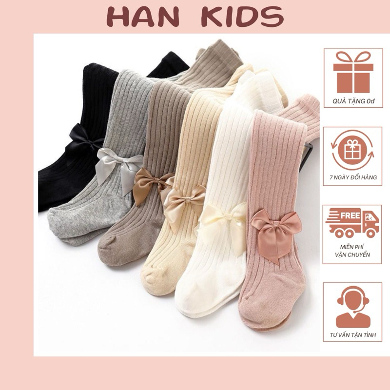 Quần Tất Len Bé Gái Co Giãn 4 Chiều Đính Nơ Từ 6 Tháng Đến 12 Tuổi
