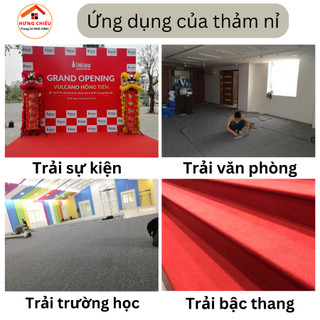 Thảm nỉ trải sàn, văn phòng nỉ hoa, nỉ trơn 5mm và 3mm - Hưng Chiếu ED22