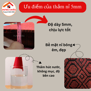 Thảm nỉ trải sàn, văn phòng nỉ hoa, nỉ trơn 5mm và 3mm - Hưng Chiếu ED22