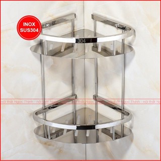 Kệ Góc 2 Tầng Đa năng INOX 304 SKG-02 (K MÓC TREO) Đựng Sữa Tắm Dầu Gội Trong Nhà Tắm Công Nghệ Đánh Bóng Inox Sáng Mịn