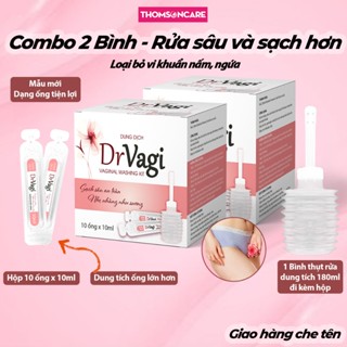 Combo 2 Bình rửa âm đạo Dr Vagi mẫu mới, giúp vệ sinh vùng kín, ngăn ngừa nấm, ngứa - kèm 10 ống dung dịch - Thomsoncare