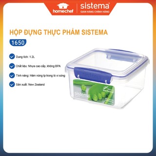 Hộp đựng thực phẩm cao cấp Sistema 1200ml, an toàn sức khỏe,không chứa BPA, lò vi sóng, sản xuất tại New Zealand - 1650