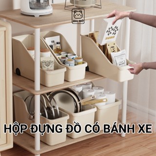 Hộp nhựa đựng đồ đa năng có bánh xe, nhựa PVC chịu lực, lưu trữ gọn gàng tiện lợi cho mọi không gian