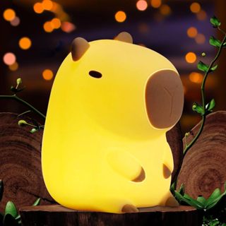 Dễ thương Silicone Capybara Ánh sáng ban đêm Món quà ban đêm của trẻ em USB có thể sạc lại Giường ngủ Đèn ngủ Trang trí
