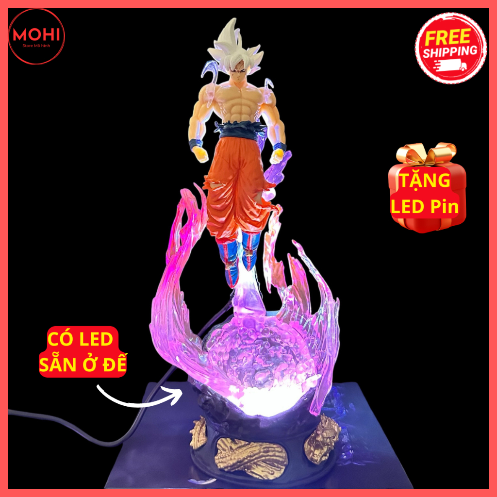 Mô hình Goku bản năng vô cực CỰC ĐẸP, cao 25 cm - Dragon Ball ( Tặng LED ) Toy Đồ Chơi