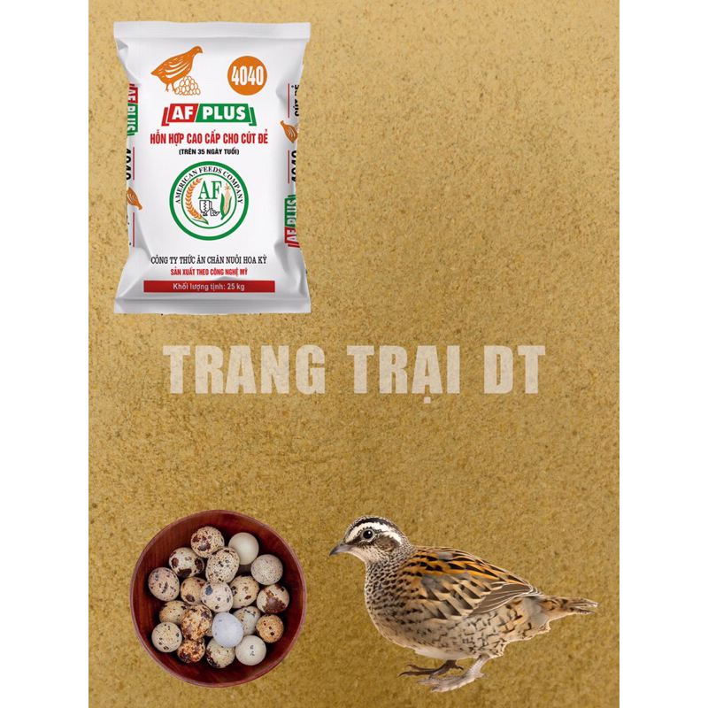1kg Cám AF plus 4040, cám chim cút đẻ cao cấp, thức ăn cho chim cút, chim, gà, dế, côn trùng,...(Tác
