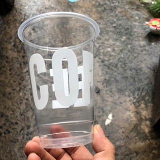 50 Ly nhựa 500ml, ly nhựa cà phê  IN SẴN CHỮ COFFEE MÀU TRẮNG ly nhựa 500ml