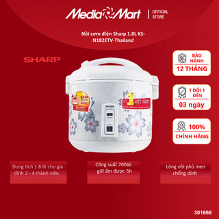 Nồi cơm điện Sharp 1.8L KS-N182ETV-Thailand