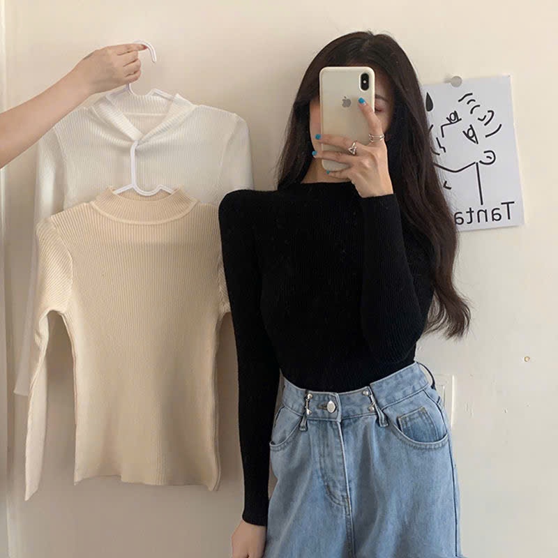 Áo Len Tăm Nữ Ôm Body Cổ 3 Phân Mềm Mịn Hàng Cực Xinh Phù Hợp Với Mọi Lứa Tuổi, giữ nhiệt tăm