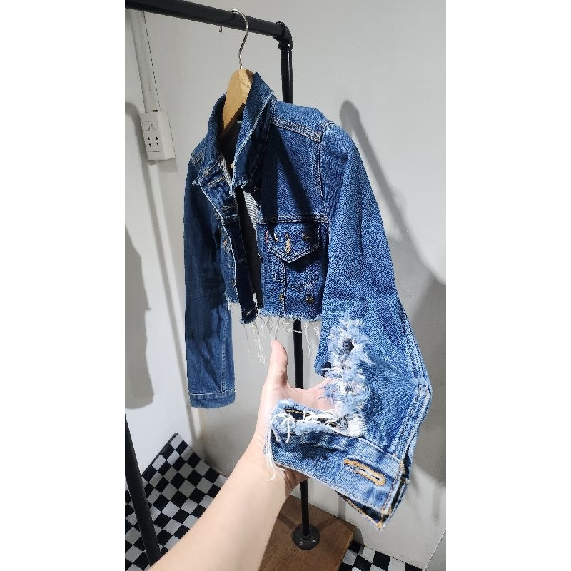 Áo khoác jean custom - thanh lí