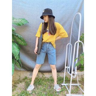 Quần short lửng jean kèm hình thật
