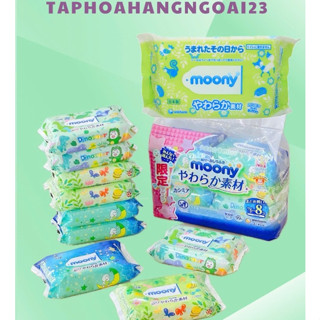THÙNG KHĂN GIẤY ƯỚT MOONY Nội Địa Nhật 32 gói