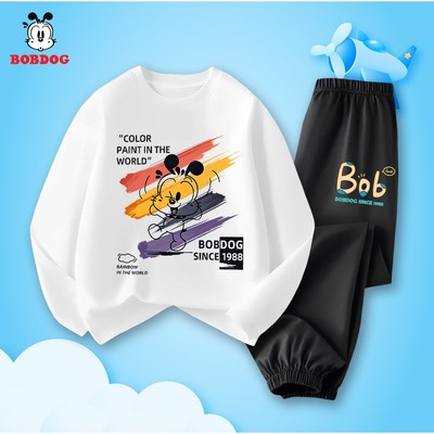 Quần áo trẻ em bé trai BOBDOG, bộ đồ bé trai chất thun cotton in hình dễ thương -TW-BDO04-BDQ01