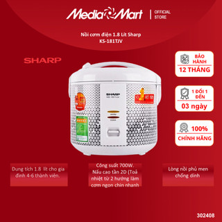 Nồi cơm điện 1.8 Lít Sharp KS-181TJV