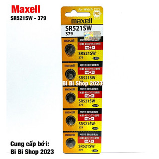 Pin đồng hồ sr521sw sr521 379 maxell chính hãng vỉ 5 viên made in japan