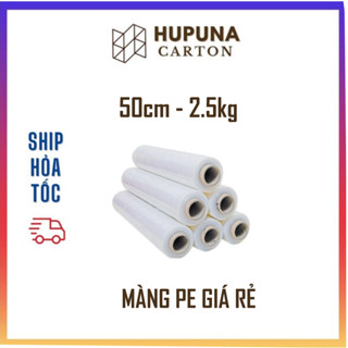 [FREESHIP] ( Khổ 50cm 2.5kg) Màng PE trắng trong 50cm 2500g , màng chít, nilong bọc hàng lõi nhỏ giá rẻ