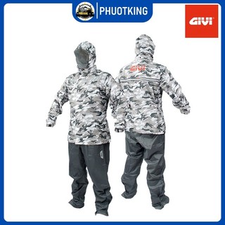 Bộ quần áo mưa givi camo - phuotking