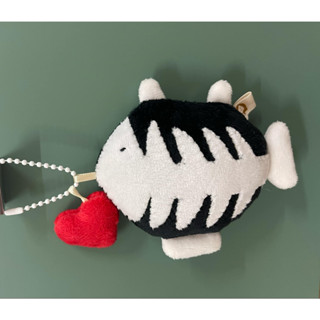 Móc khoá Cá bộ xương đi kèm trái tim đỏ dễ thương - 11cm - Gấu Bông Đình May