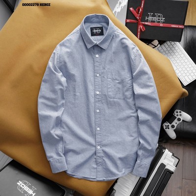Áo sơ mi oxford cao cấp Heboz 3M, áo sơ mi nam dài tay có túi - 00002279