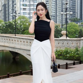 Áo Thun Nhún Nữ Ôm Body Kiểu Lệch Vai Thời Trang, Áo Thun Nhún Thiết Kế Sang Chảnh Tinh Tế - MAYBI Chính Hãng