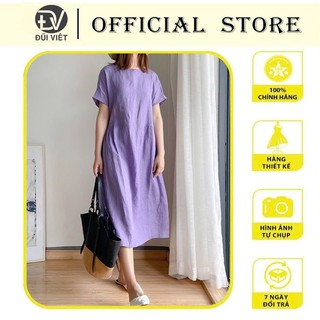 Đầm suông nữ thiết kế chiết eo trẻ trung, chất đũi mềm mát Da76