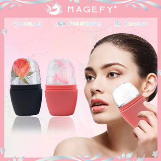 MAGEFY Đá Lăn Massage Mặt Silicone Thanh Lăn Mát  Khuôn Đá Lạnh Chăm Sóc Da Mặt 1279
