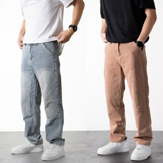 Quần jean ống suông double knee straight NIGO QJ40 QJ41 quần jean nam ống suông rộng cao cấp