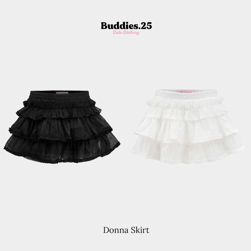 BUDDIES | Dona Skirt | Váy ren tầng có lót viền ren xinh | BigBuy360 - bigbuy360.vn
