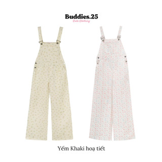 BUDDIES | Yếm khaki dài in hoạ tiết