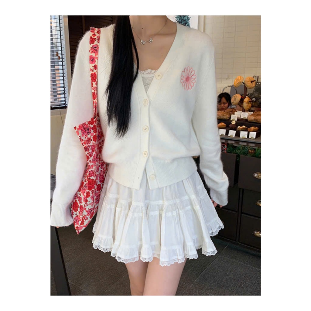 Chân váy xòe kiểu bèo ren cạp ren, chân váy nữ xòe 2 tầng dễ thương (hàng QC - có quần bảo hộ) | BigBuy360 - bigbuy360.vn