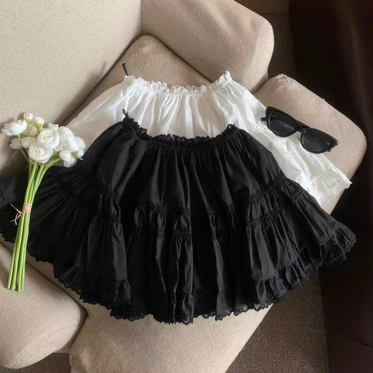 Chân váy xòe kiểu bèo ren cạp ren, chân váy nữ xòe 2 tầng dễ thương (hàng QC - có quần bảo hộ) | BigBuy360 - bigbuy360.vn