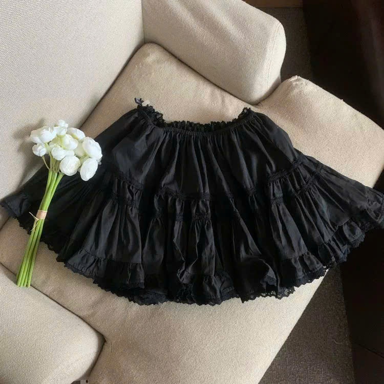 Chân váy xòe kiểu bèo ren cạp ren, chân váy nữ xòe 2 tầng dễ thương (hàng QC - có quần bảo hộ) | BigBuy360 - bigbuy360.vn