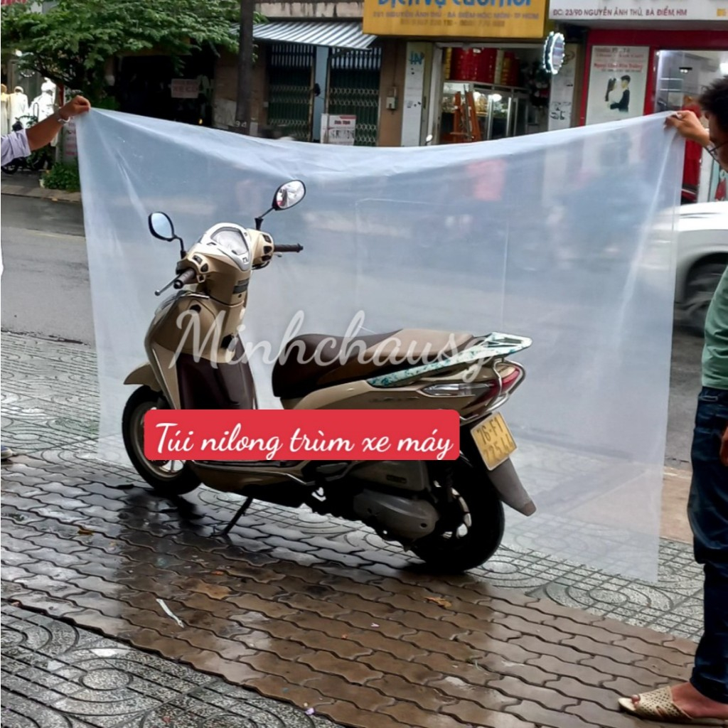 Túi Nilông lớn 2M4X 2M4, 2M2 x 3M,1M9 x 2M6,1M5 x 2M5 Trùm Xe Máy, Bọc Nệm Lớn Chống Nước Dày 9zem
