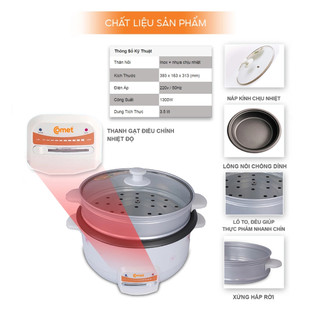 [KHO HCM] Nồi lẩu điện 3.5L COMET - CM7732