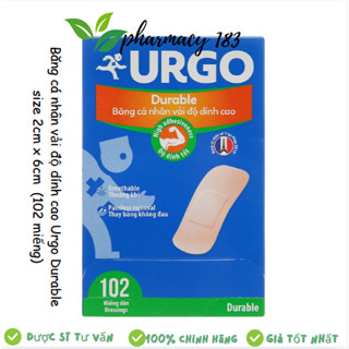 Băng keo cá nhân vải Urgo Durable siêu dính (2 x 6cm) hộp 102 miếng