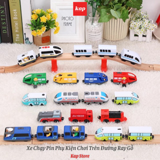 Xe Điện, Tàu điện chạy pin (KHÔNG KÈM ĐƯỜNG RAY)- xe chơi được trên đường Ray gỗ