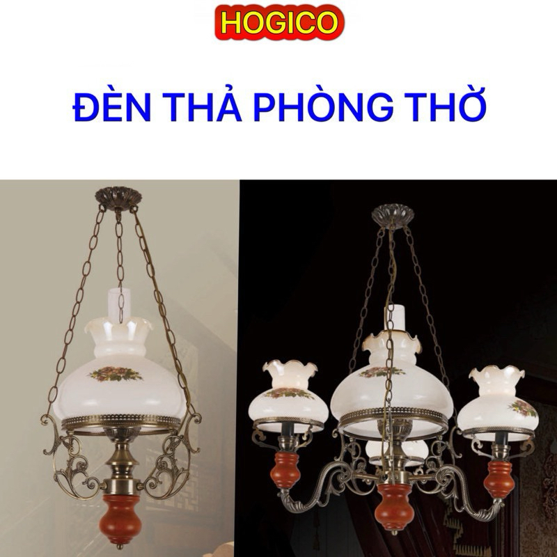 Đèn thả thờ 3 dây, đèn giả cổ