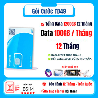 Sim4G D60G Vinaphone ( MIỄN PHÍ DATA + GỌI + CẢ NĂM ) BẢO HÀNH 12 THÁNG