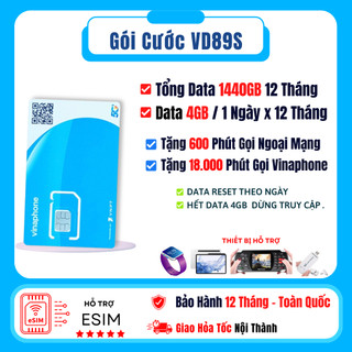 Sim4G D60G Vinaphone ( MIỄN PHÍ DATA + GỌI + CẢ NĂM ) BẢO HÀNH 12 THÁNG
