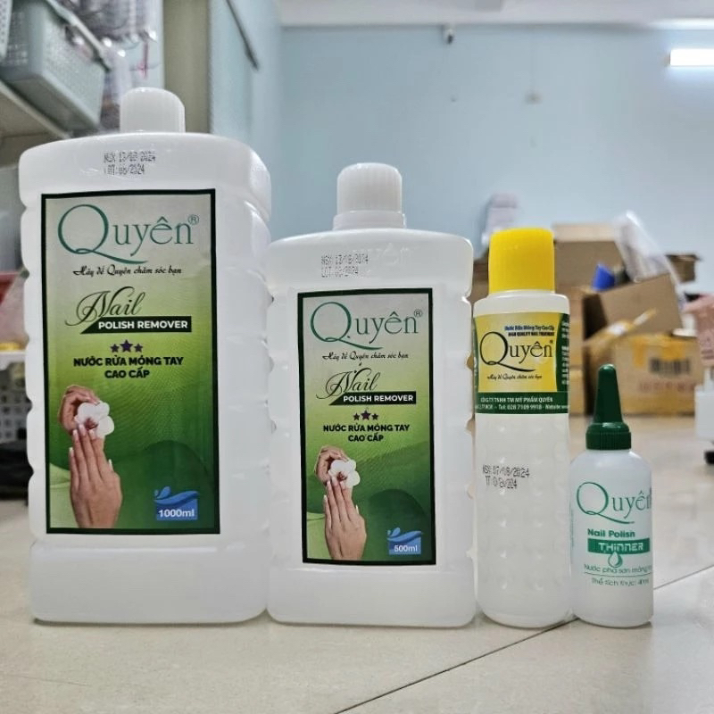 nước lau gel QUYÊN tem xanh (chính hãng) axeton rửa móng