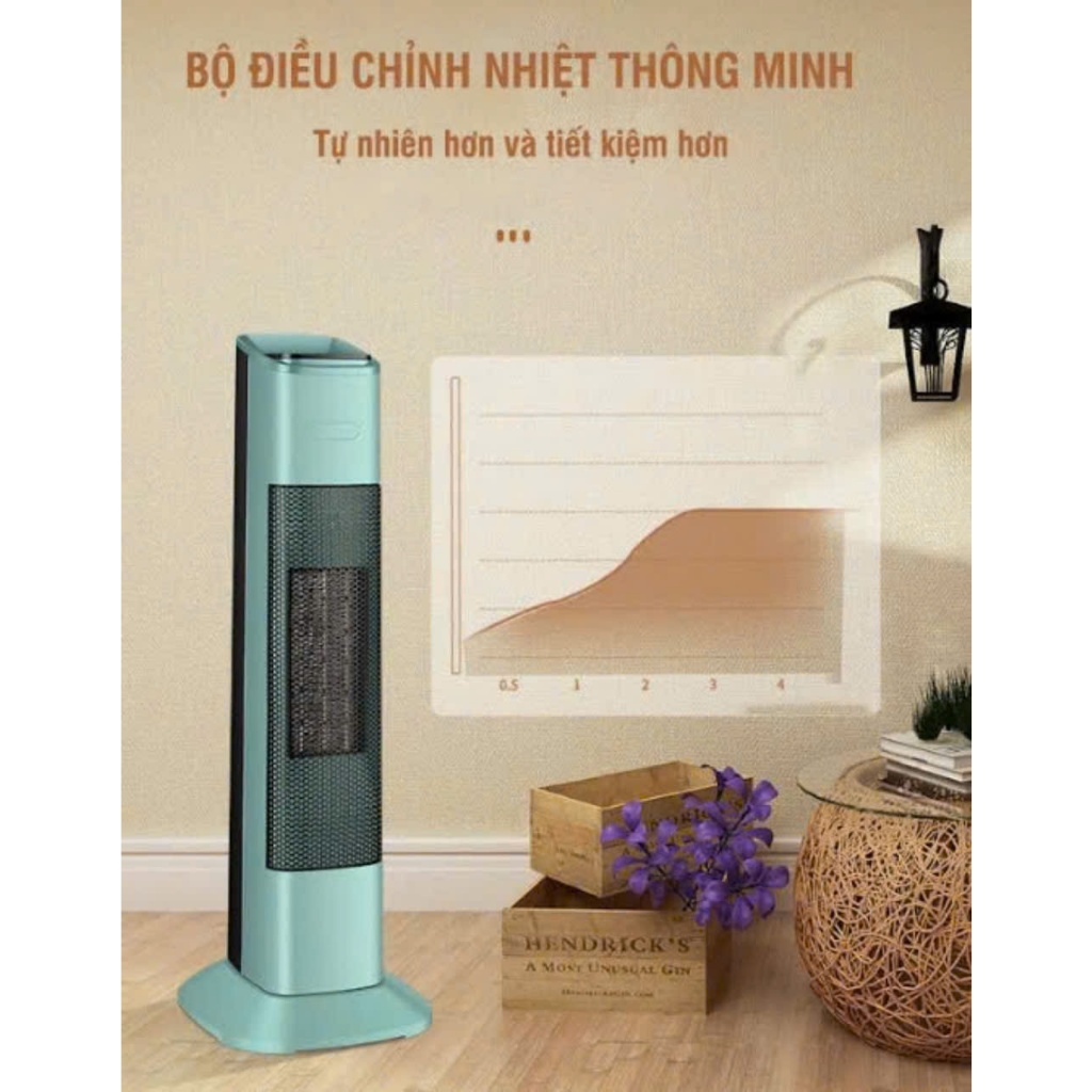 Máy sưởi gốm ceramic Nineshield công suất lớn, Quạt sưởi ấm cho bé máy sưởi ấm phòng ngủ chính hãng