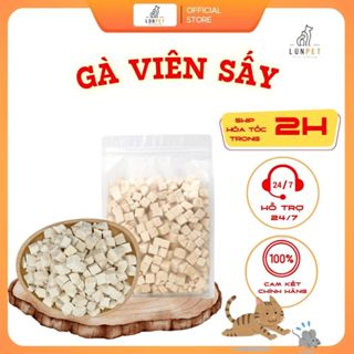 [Hoa tốc] Gà viên, cỏ mix thịt gà, gan sấy khô dinh dưỡng bổ sung protein cho chó mèo 500gr