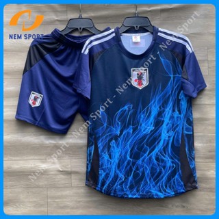 Quần Áo Đá Bóng Đội Tuyển NHẬT BẢN Màu Xanh Đen Mẫu Mới 24/25 - Vải Thun Mè Cao Cấp