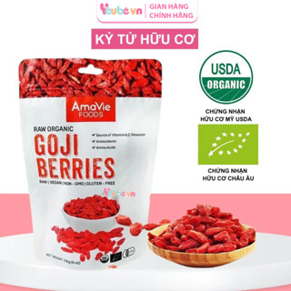 Kỷ Tử Hữu Cơ Cho Bé Ăn Dặm Amavie Foods YEUBEVN 170G Pha Trà Táo Đỏ Kỷ Tử Chưng Yến Nấu Chè