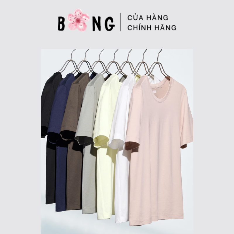 Áo thun trơn cổ tròn 100% cotton Supima - Áo thun trơn Uni Nhật - Mã 468503 & 474408
