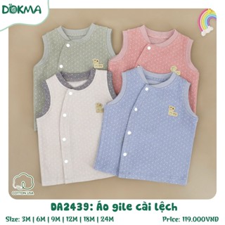  Áo gile cài giữa  cài lệch thu đông DOKMA cotton dày vừa cho bé từ sơ sinh  1-24m   DA2439 - DA1860  